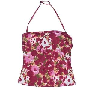 Newport News Red Floral Swim Top